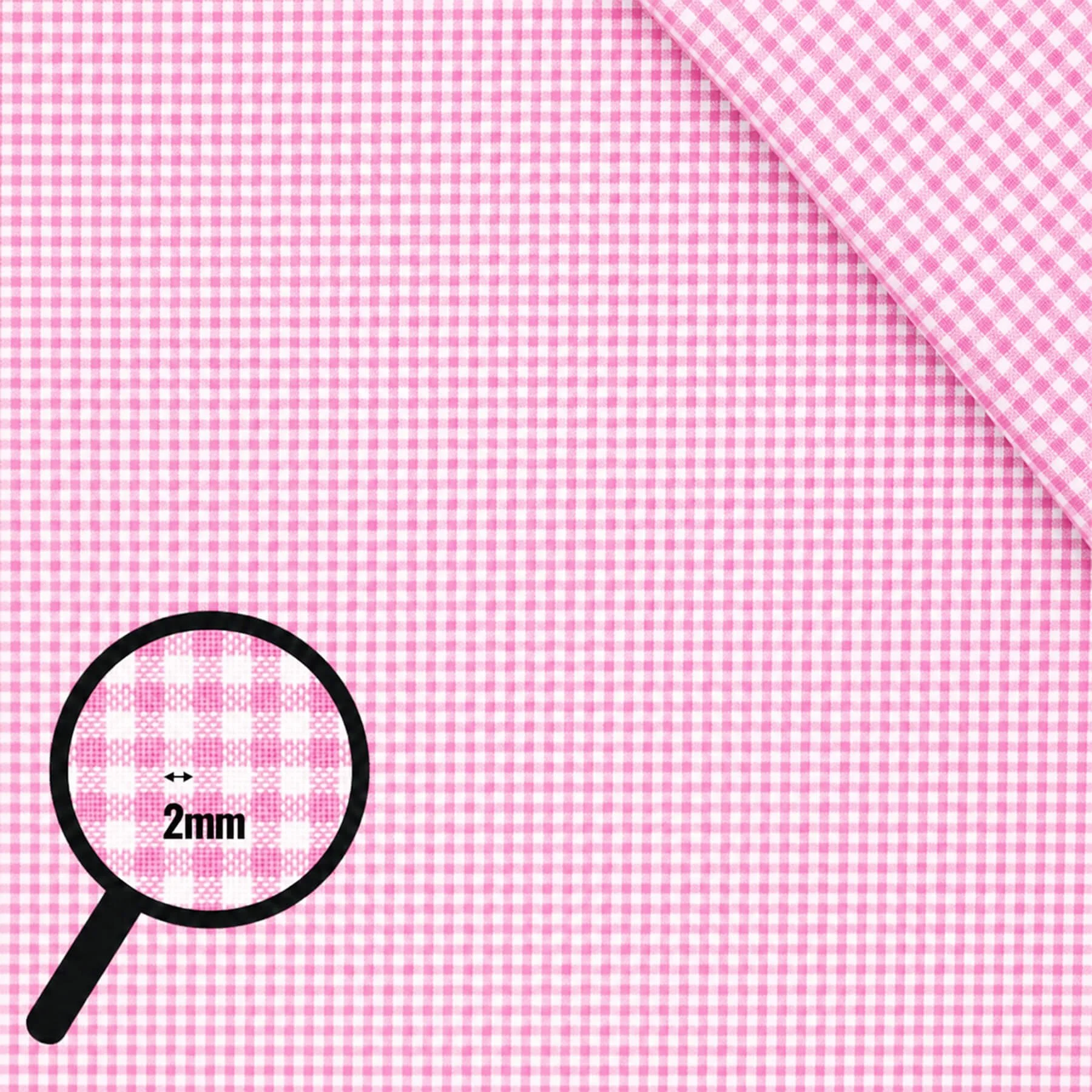 Boerenbont Ruit Stof 2mm Roze