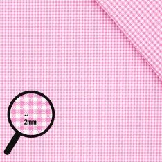Cotton Gingham Fabric 2mm Pink