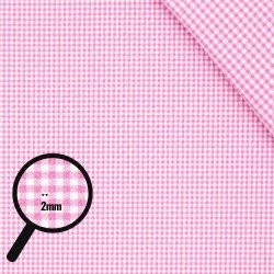 Cotton Gingham Fabric 2mm Pink