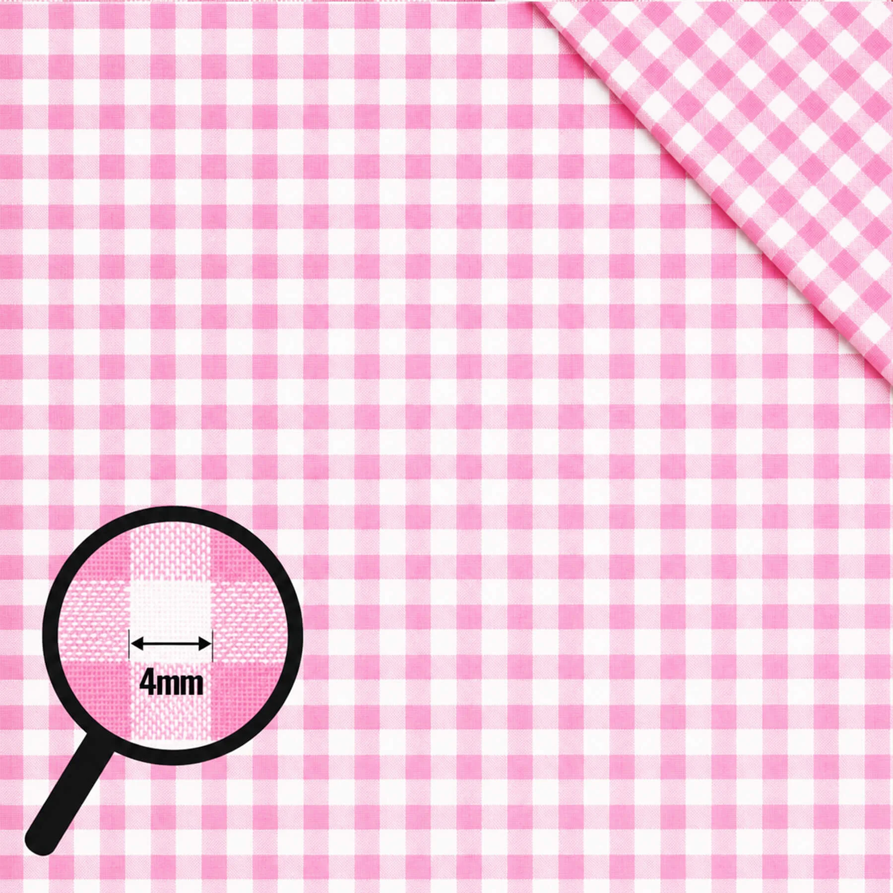 Boerenbont Ruit Stof 4mm Roze