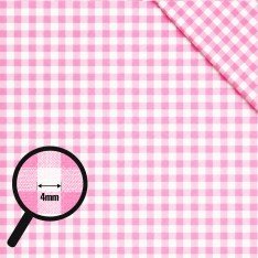 Cotton Gingham Fabric 4mm Pink