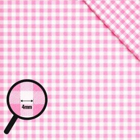 Tkaniny w Kratę Gingham 4mm Różowy