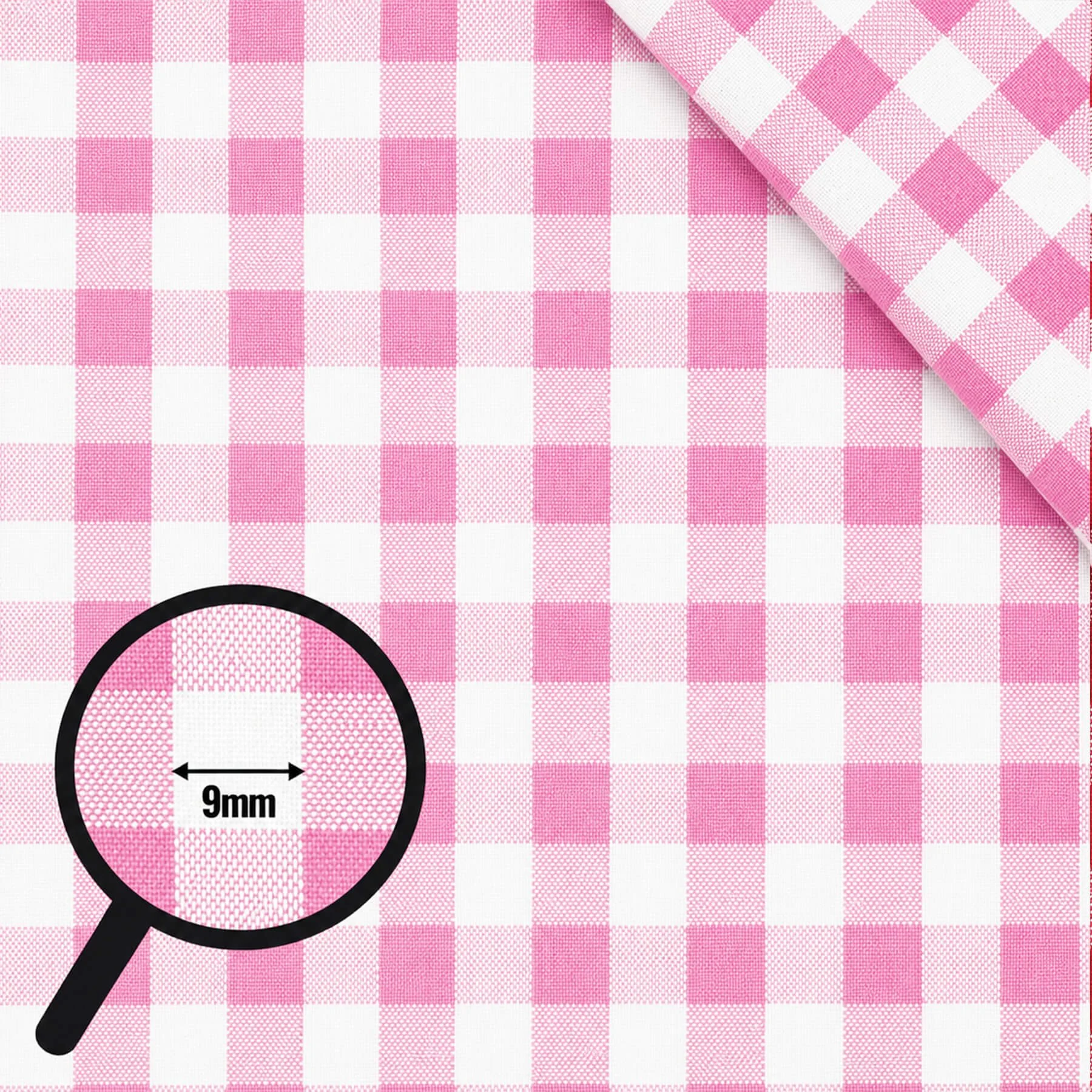 Boerenbont Ruit Stof 9mm Roze