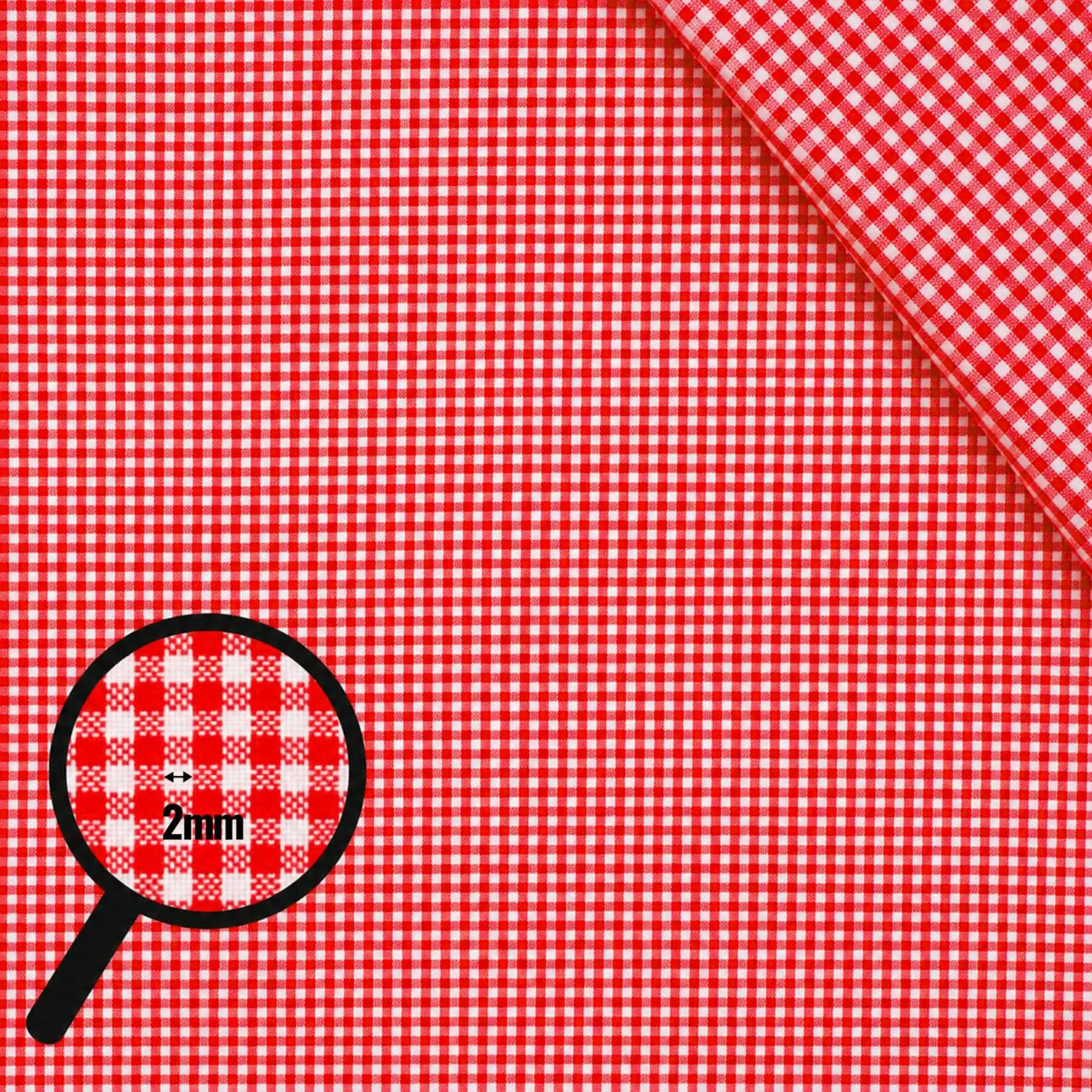Boerenbont Ruit Stof 2mm Rood