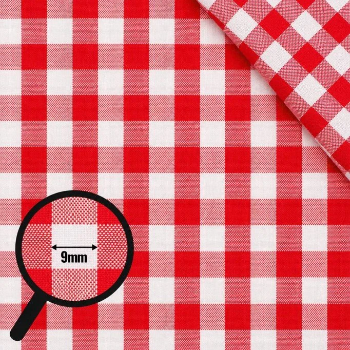 Cotton Gingham Fabric 9mm Red Cotton Gingham Fabric 9mm Red - (Deco Fabrics)