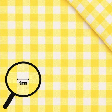 Cotton Gingham Fabric 9mm Yellow Cotton Gingham Fabric 9mm Yellow
