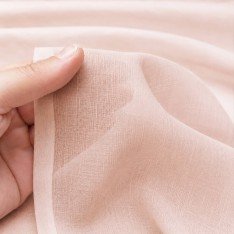 Tessuto Voile Di Cotone Beige Chiaro