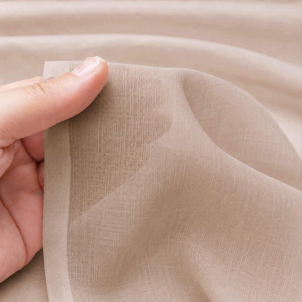 Tessuto Voile Di Cotone Beige Chiaro Tessuto Voile Di Cotone Beige Chiaro