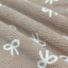 Curly Teddy Fabric Dark Beige With Natural Bow Tie