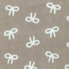 Teddystoff Dunkel Beige Mit Naturel Schleife