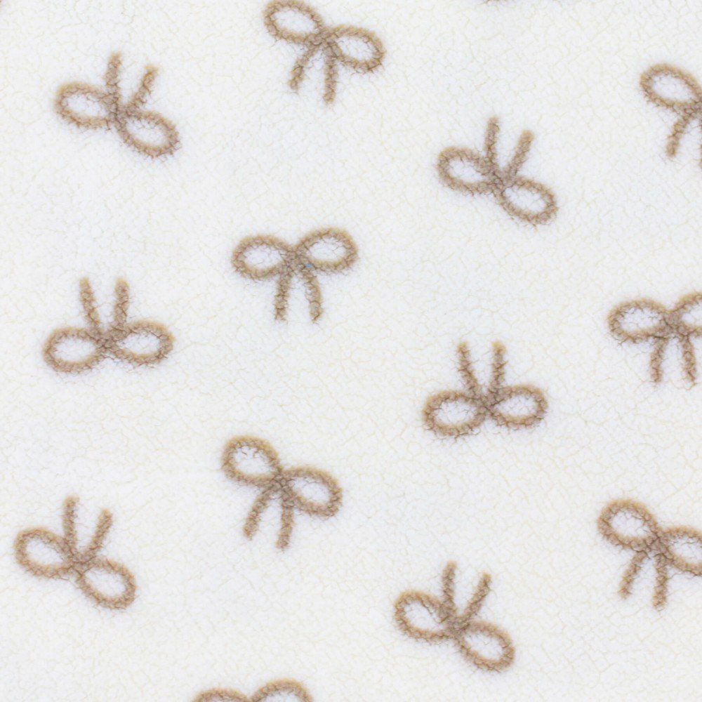 Curly Teddy Fabric Natural With Beige Bow Tie Curly Teddy Fabric Natural With Beige Bow Tie