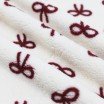 Curly Teddy Fabric Natural With Bordeaux Bow Tie - (Curly Teddy Fabric)