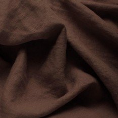 Fine Linen Fabric (Stone Washed) Dark Brown
