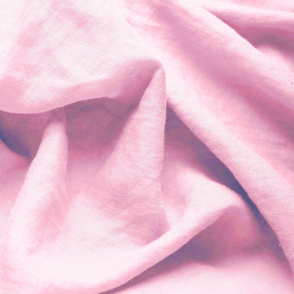Fine Linen Fabric (Stone Washed) Light Pink