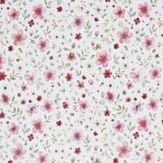 Jersey Cotton Fabric Digital Print - Berry Flower Branches
