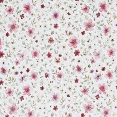 Jersey Cotton Fabric Digital Print - Berry Flower Branches Jersey Cotton Fabric Digital Print - Berry Flower Branches