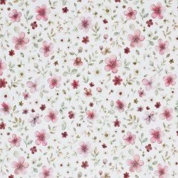 Bomuldjersey Digital Print - Bærblomst Grener