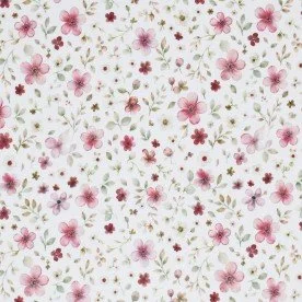Cotton Poplin Digital Print - Berry Flower Branches