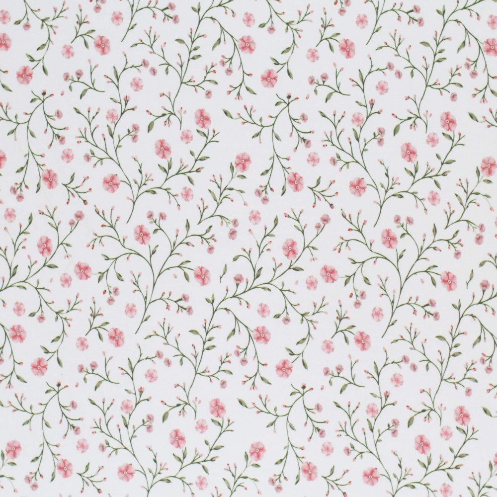 Bomuldjersey Digital Print - Bløde Blomster Nude Pink