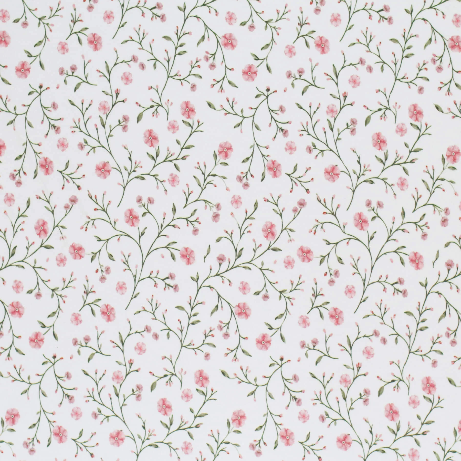 Jersey Katoen Digitale Print - Zachte Bloemen Nude Roze
