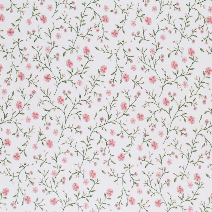 Jersey Cotton Fabric Digital Print - Soft Floral Nude Pink - (Jersey Cotton Fabric Digital Print)