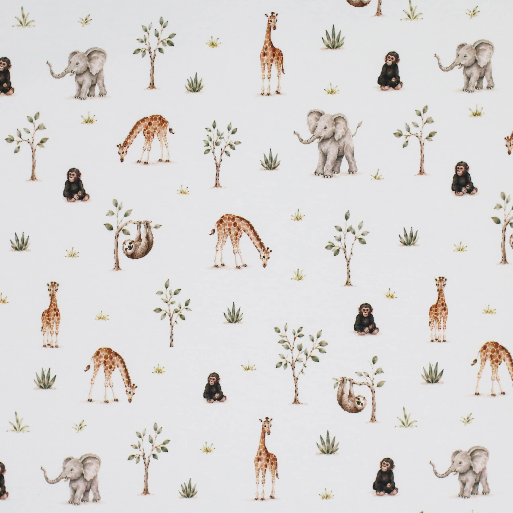 Jersey Katoen Digitale Print - Jungledieren