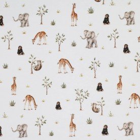 Jersey Cotton Fabric Digital Print - Jungle Animals Jersey Cotton Fabric Digital Print - Jungle Animals