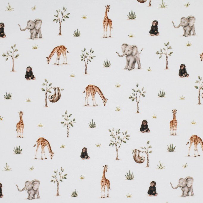 Jersey Cotton Fabric Digital Print - Jungle Animals Jersey Cotton Fabric Digital Print - Jungle Animals - (Jersey Cotton Fabric Digital Print)