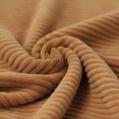 Tissu Jersey Velours à Grosses Cotes Chameau Tissu Jersey Velours à Grosses Cotes Chameau