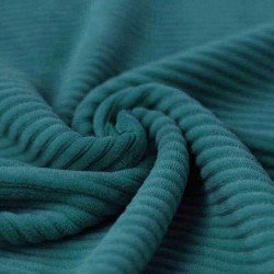 Tessuto Jersey Velluto a Coste Grande Verde Scuro