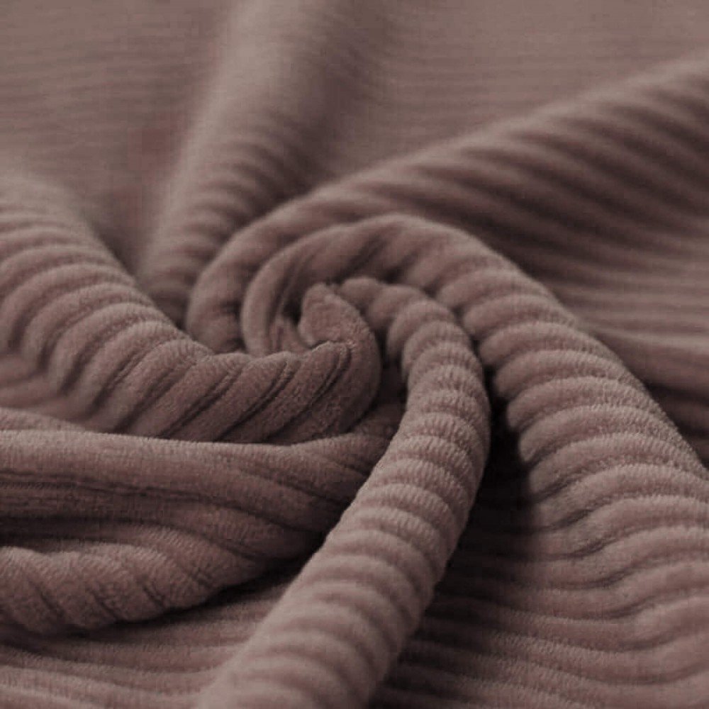 Big Knitted Corduroy Jersey Fabric Dark Mauve