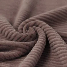 Bredriflet Fløjl Jersey Stof Mørk Mauve