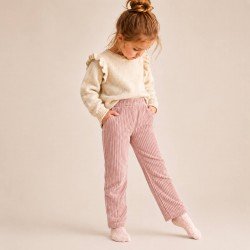 Tessuto Jersey Velluto a Coste Grande Rosa Antico