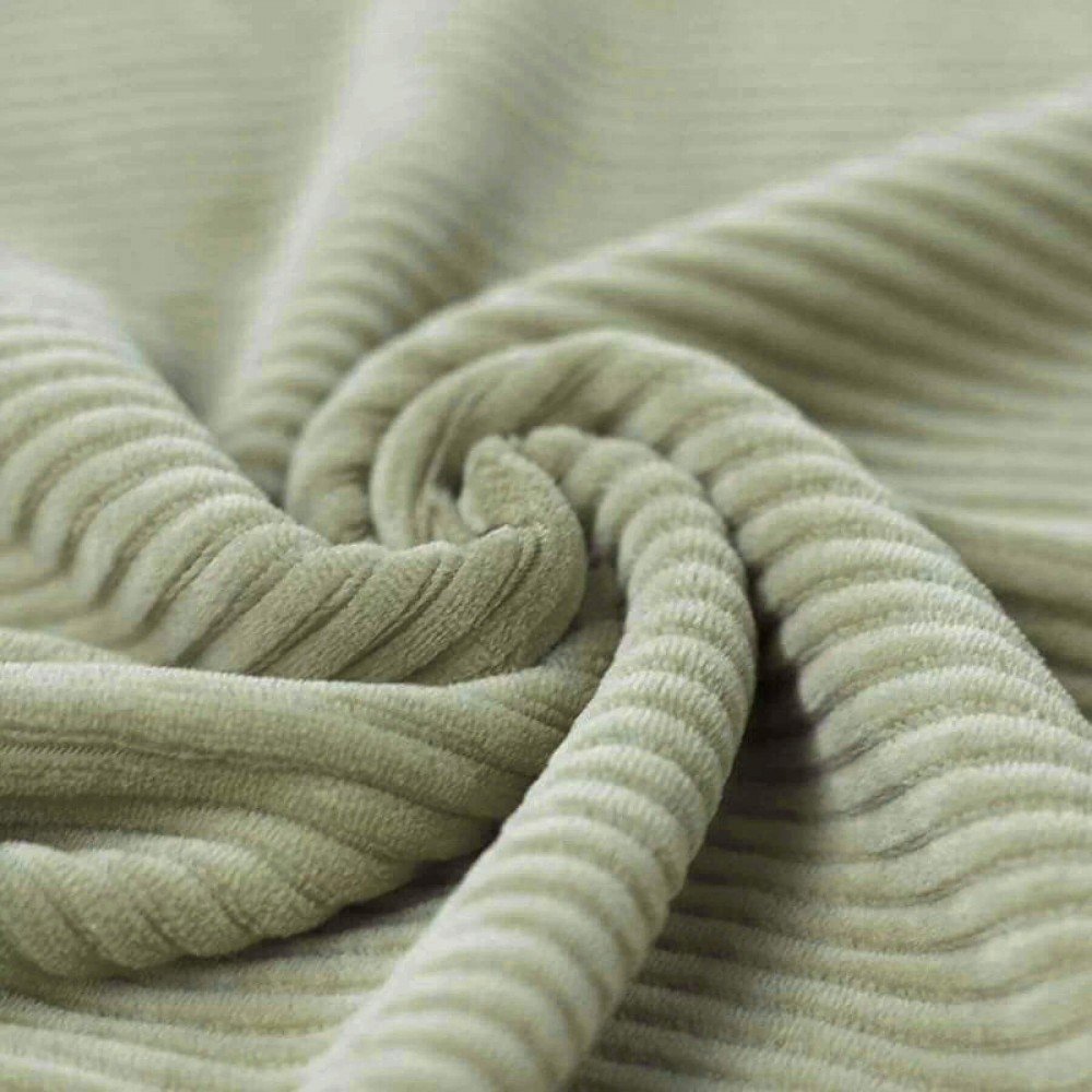 Big Knitted Corduroy Jersey Fabric Olive