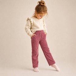 Big Knitted Corduroy Jersey Fabric Raspberry Big Knitted Corduroy Jersey Fabric Raspberry