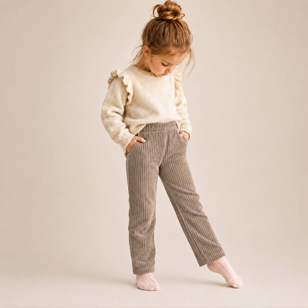 Tessuto Jersey Velluto a Coste Grande Taupe - (Tessuto Jersey Velluto a Coste Righe)