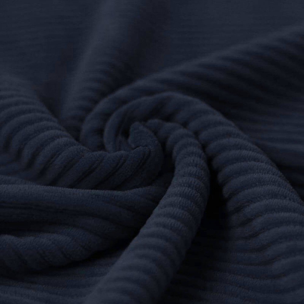 Big Knitted Corduroy Jersey Fabric Navy