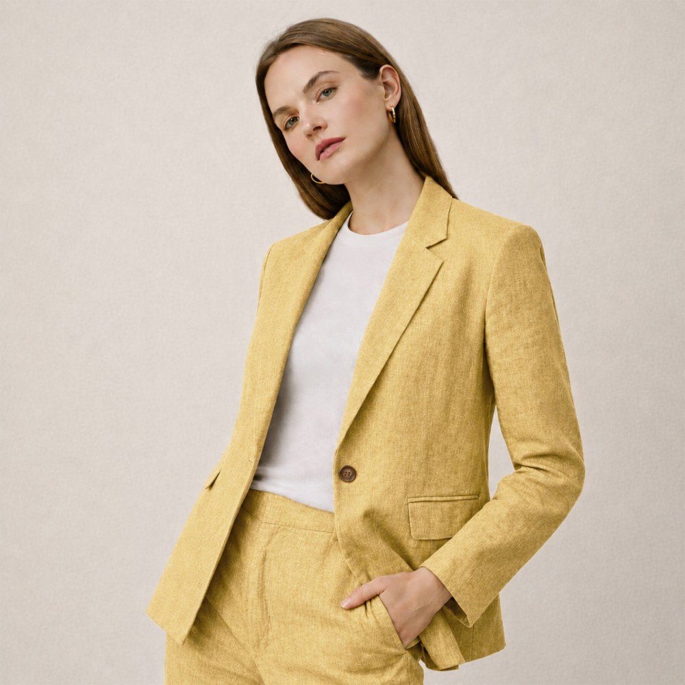 Tissu Lin Enzymwashed Vieux Jaune, 240 g/m2, 135 cm Tissu Lin (Enzymwashed) Vieux Jaune - (Tissu Lin Lavé Enzymwashed)