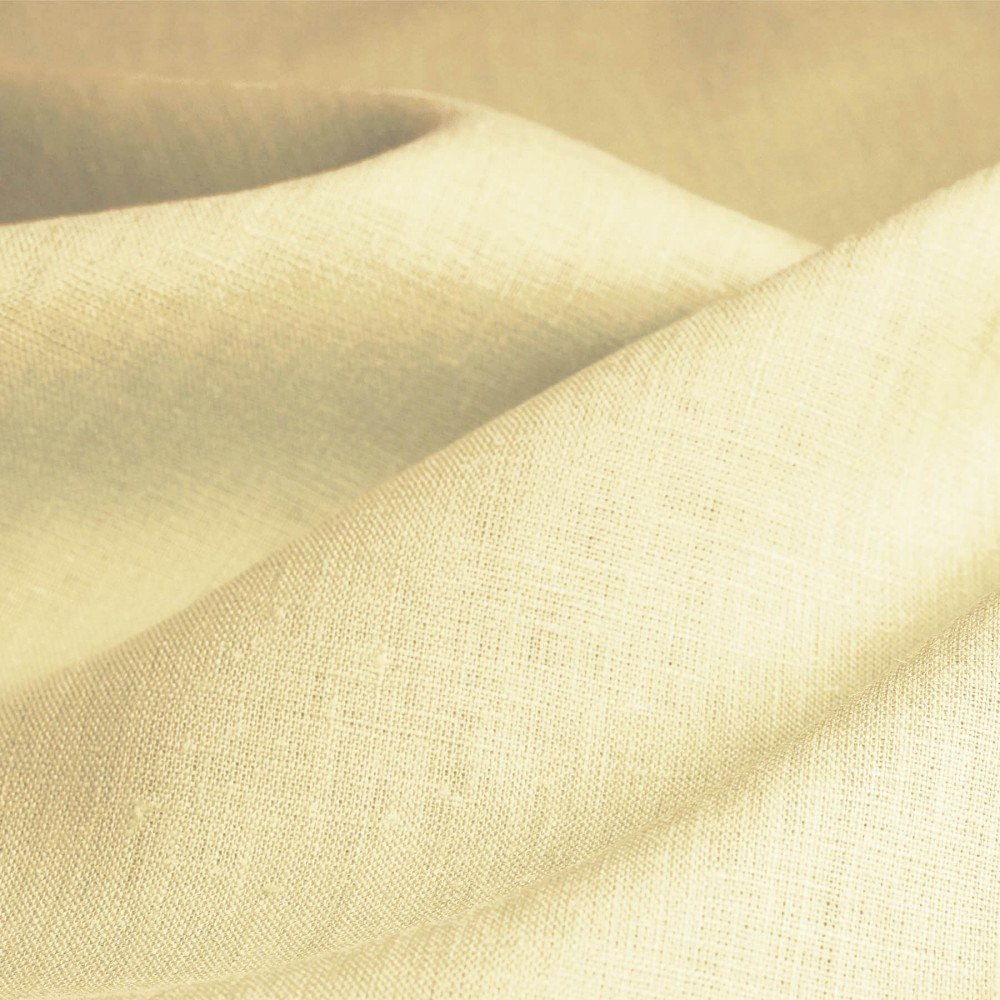 Linen Fabric (Enzymwashed) Light Yellow
