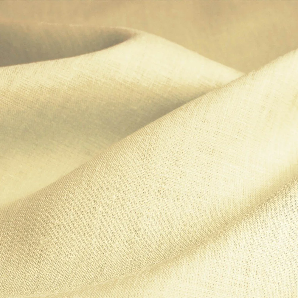 Linen Fabric (Enzymwashed) Light Yellow