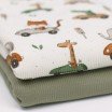 Rib Knit Jersey Fabric - Animals In Traffic - (Jersey Fabrics)