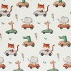 Rib Knit Jersey Fabric - Animals In Traffic - (Jersey Fabrics)