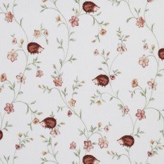 Rib Knit Jersey Fabric - Hedgehog In Garden