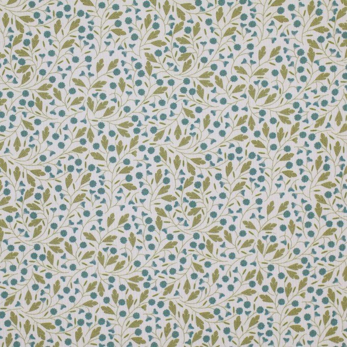 Rib Knit Jersey Fabric - Jeans Blue Flower Plant Rib Knit Jersey Fabric - Jeans Blue Flower Plant - (Jersey Fabrics)
