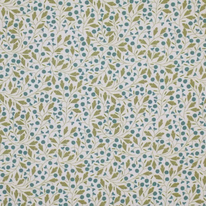 Rib Knit Jersey Fabric - Jeans Blue Flower Plant - (Jersey Fabrics)