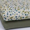 Rib Knit Jersey Fabric - Jeans Blue Flower Plant Rib Knit Jersey Fabric - Jeans Blue Flower Plant - (Jersey Fabrics)