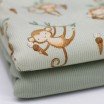 Rib Knit Jersey Fabric - Monkey With Ice Cream - (Jersey Fabrics)