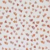 Rib Knit Jersey Fabric - Multicolor Hearts Beige
