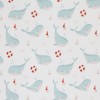 Rib Knit Jersey Fabric - Sea Green Whale