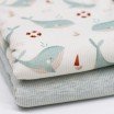 Rib Knit Jersey Fabric - Sea Green Whale - (Jersey Fabrics)